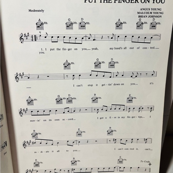 AC/DC For Those About to Rock Tablature Vintage Song Guitar Piano Music Book - Picture 7 of 12